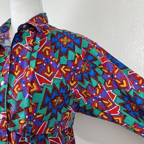 Vintage Frontier Series Button Down Shirt Women Medium Western Graphic Casual - Picture 10 of 13
